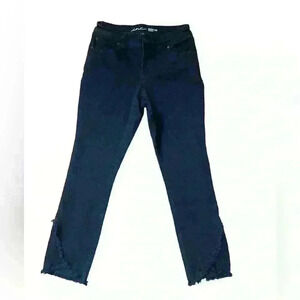 INC Skinny leg ankle black Jeans frayed leg sz 4